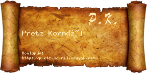 Pretz Kornél névjegykártya